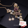 Delicate Hot Sale Tawny Rose Wedding Cocktail Dresses Accessories Jewelry Necklace Sets Gifts